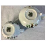 Portmeirion Botanic Garden Dinnerware Pieces- Honey Pot, Butter Dish, Tea Bag Holder, Creamer Jug, and Staffordshire Jug