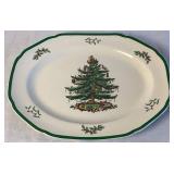 Vintage Spode Christmas Tree Large Rectangular Tray, 14" Oval Platter and Ornament Tray S3324-A1
