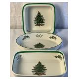 Vintage Spode Christmas Tree Serving Dishes