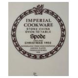 Vintage Spode Christmas Tree Round Covered Casserole and Round Salad Serving Bowl