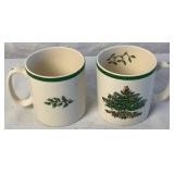 Vintage Spode Christmas Tree 6 Saucers and Teacups, 14 oz Mugs and 4 Tom & Jerry Mugs S 3324-A1