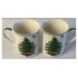 Vintage Spode Christmas Tree 6 Saucers and Teacups, 14 oz Mugs and 4 Tom & Jerry Mugs S 3324-A1