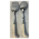 Vintage Spode Christmas Salad Servers and Candlestick Holder