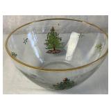 Vintage Spode Christmas Tree Highball Glasses and Clear Glass Salad Bowl 9"