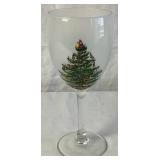 Vintage Spode Christmas Tree 8 Champagne Flutes, 5 Clear Wine Glasses and 1 Frosted Wine Glass
