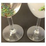 Vintage Spode Christmas Tree 8 Champagne Flutes, 5 Clear Wine Glasses and 1 Frosted Wine Glass