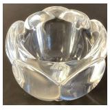 Collection of 3 Crystal Votive Holders- Orrefors, Kosta Boda, and Royal Copenhagen