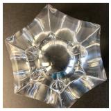 Orrefors Signed Crystal Belle Tulip 4" Candy Dish and Orrefors Signed Corona Line 4.5" Bowl