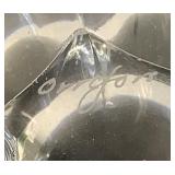 Orrefors Signed Crystal Belle Tulip 4" Candy Dish and Orrefors Signed Corona Line 4.5" Bowl