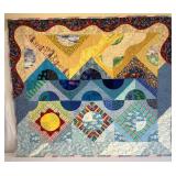 Quilted Wall Hanging 42"H x 48" W - Land and Sea Inspired