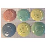 Vintage Lu-Ray Pastels - Set of 6 Cups and 6" Saucers