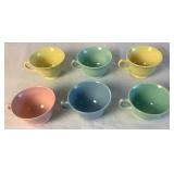 Vintage Lu-Ray Pastels - Set of 6 Cups and 6" Saucers