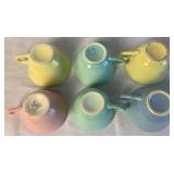 Vintage Lu-Ray Pastels - Set of 6 Cups and 6" Saucers