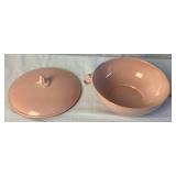 Vintage Lu-Ray Pastels Pink 1.25 Qt Round Covered Casserole and 9.5" Pink  Vegetable Bowl