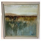 "Antique Contemporary I" by Pinto Framed Print with Metallic Wood Grain Frame