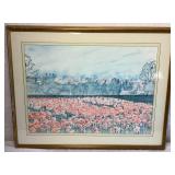"Poppy Field" by Van Vuong in a Gold- Toned Frame