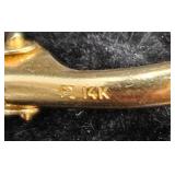 Two Pair of 14K Gold Earrings