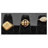 Three 10K Gold Rings