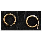 One Pair of 10K Earrings with Stones