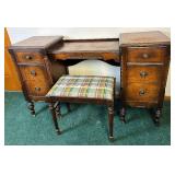 Antique 6 Drawer Vanity with Chair