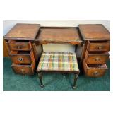 Antique 6 Drawer Vanity with Chair