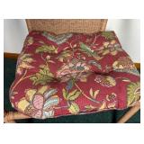 Wicker Patio Armchairs with cushions and Hampton Bay Patio Side Table