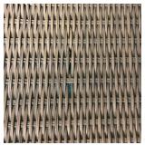 Wicker Patio Armchairs with cushions and Hampton Bay Patio Side Table