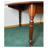 Antique Drop Leaf Dining Room Table on Wheels and 4 Antique Chairs