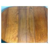 Antique Drop Leaf Dining Room Table on Wheels and 4 Antique Chairs