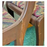 Antique Drop Leaf Dining Room Table on Wheels and 4 Antique Chairs