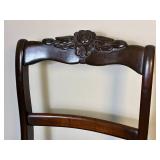 Antique Drop Leaf Dining Room Table on Wheels and 4 Antique Chairs