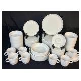Trend Pacific Bauhaus White Stoneware Dinnerware Set