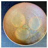 12" Brown "Three Circles" Pottery Bowl