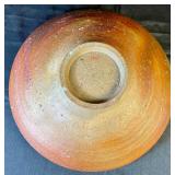 12" Brown "Three Circles" Pottery Bowl