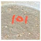 12" Brown "Three Circles" Pottery Bowl