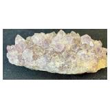 Vintage White Onyx Stone Bookends, Two Rough Quartz Pieces and Amethyst Cluster