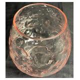 Depression Glass Bundle - LE Smith Green Glass Bunny, Vintage Cobalt Blue Candlestick Holder, Pink 4.5" H Vase and Pair of Pink Swirl Candle Holders