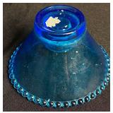 Depression Glass Bundle - LE Smith Green Glass Bunny, Vintage Cobalt Blue Candlestick Holder, Pink 4.5" H Vase and Pair of Pink Swirl Candle Holders