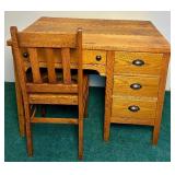Antique 4 Drawer Desk and Chair