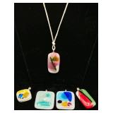Fused Glass Pendnts Collection #3