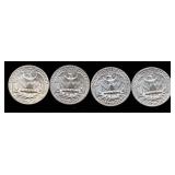 Ten 1964 90% Silver George Washington Quarters