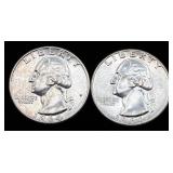 Ten 1964 90% Silver George Washington Quarters