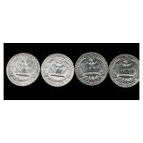 Nine 1964 90% Silver George Washington Quarters