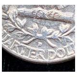 Nine 1964 90% Silver George Washington Quarters