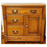 Antique Oak Wash Stand Cabinet