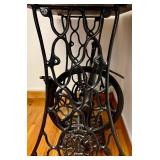 Antique Singer Sewing Cast Iron Table Base with Marble Top