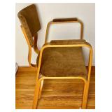 Mid Century Modern Vintage Thonet Bentwood Upholstered Arm Chair