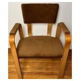 Mid Century Modern Vintage Thonet Bentwood Upholstered Arm Chair #2