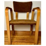 Mid Century Modern Vintage Thonet Bentwood Upholstered Arm Chair #2