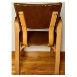 Mid Century Modern Vintage Thonet Bentwood Upholstered Arm Chair #2